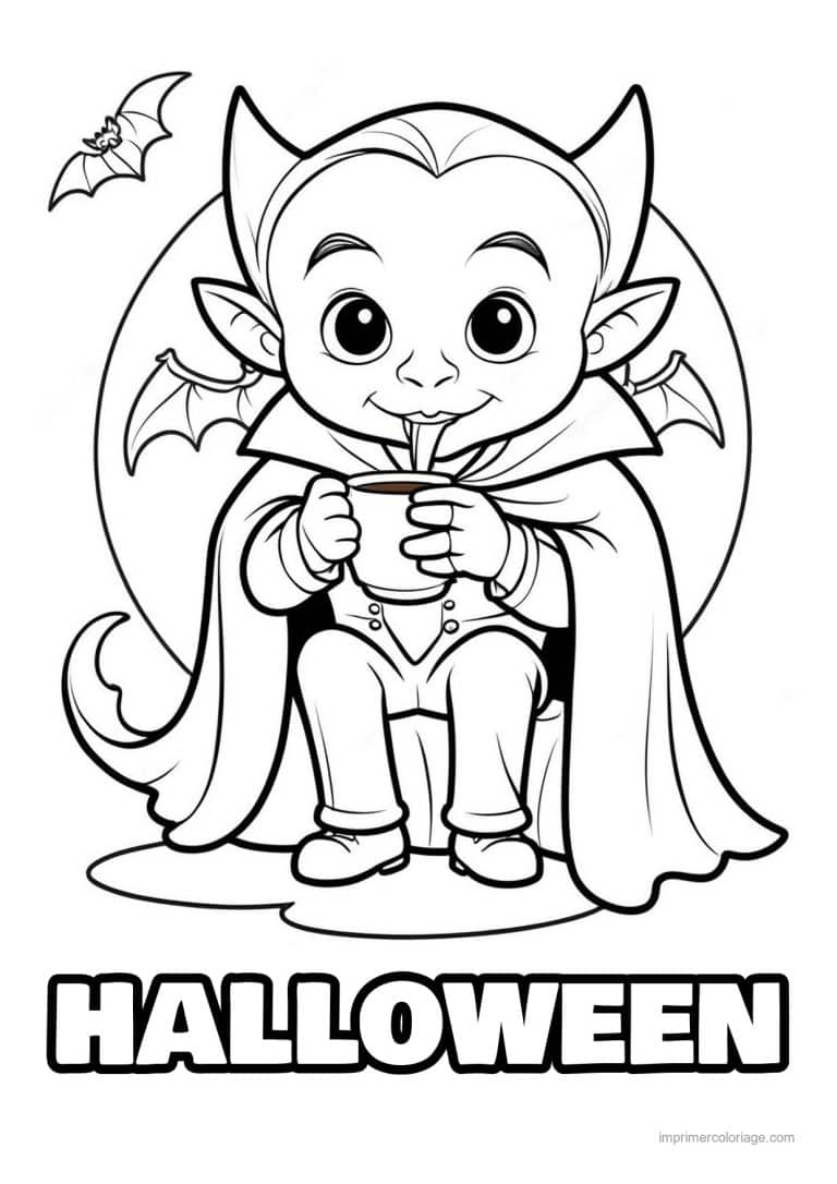 coloriage dracula - dessin gratuit &agrave; imprimer