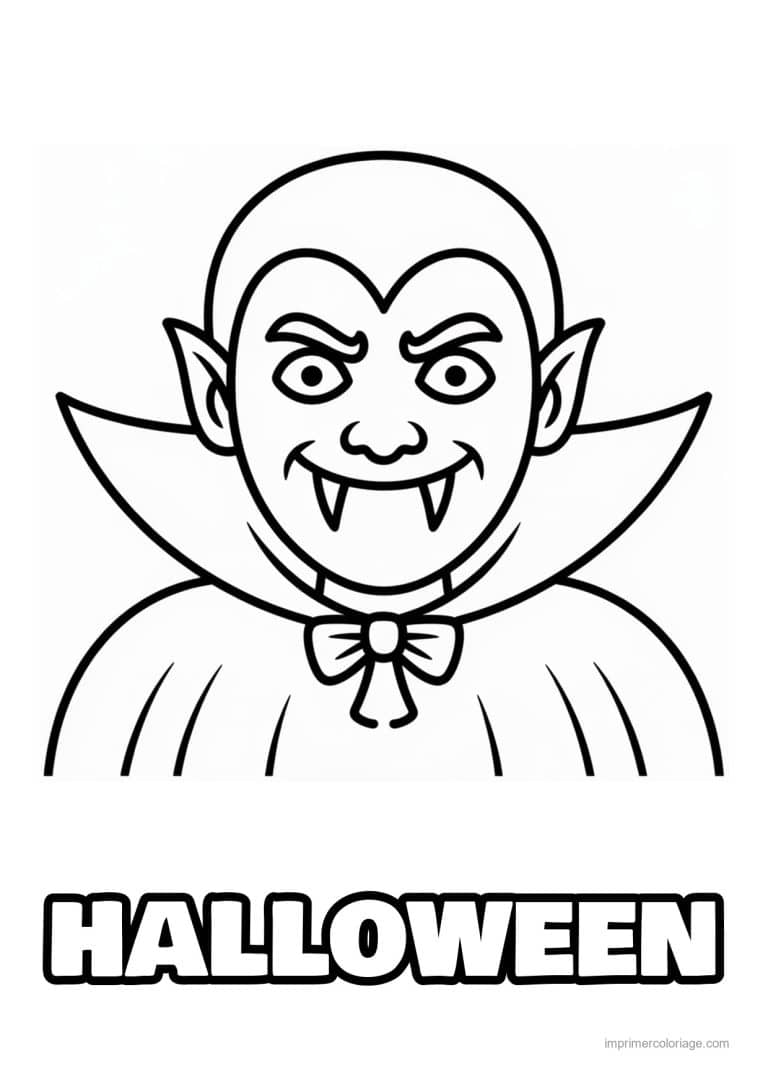 coloriage dracula dracula au noeud papillon - dessin gratuit &agrave; imprimer