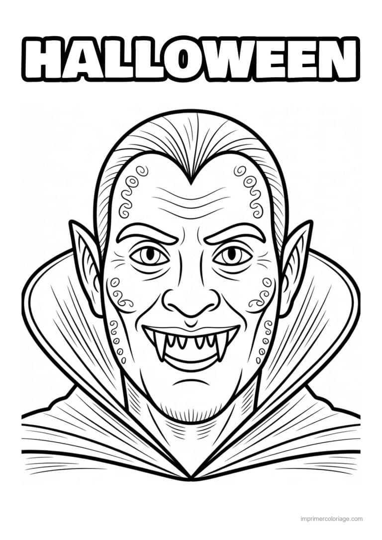 coloriage dracula dracula en cape - dessin gratuit &agrave; imprimer