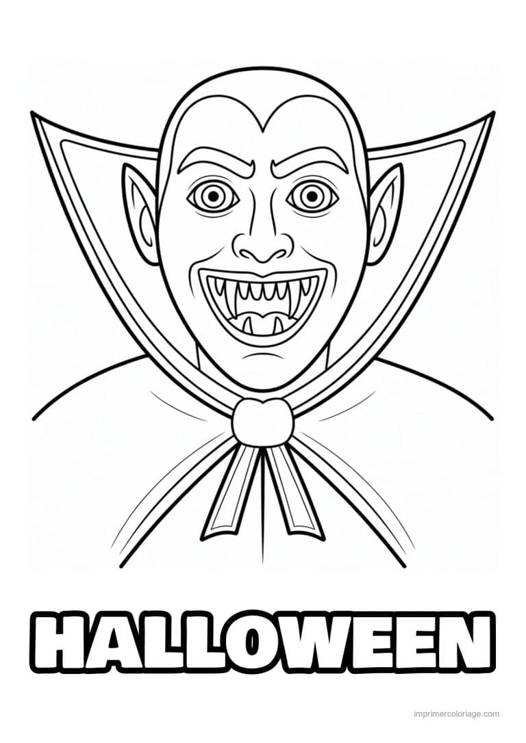 coloriage dracula dracula souriant - dessin gratuit &agrave; imprimer