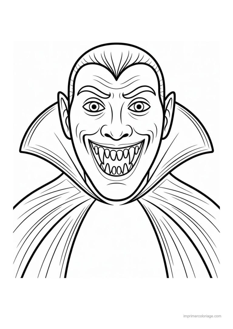 coloriage dracula portrait de dracula - dessin gratuit &agrave; imprimer