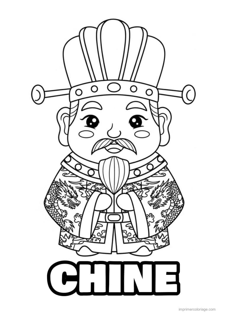 coloriage empereur chinois - dessin gratuit &agrave; imprimer