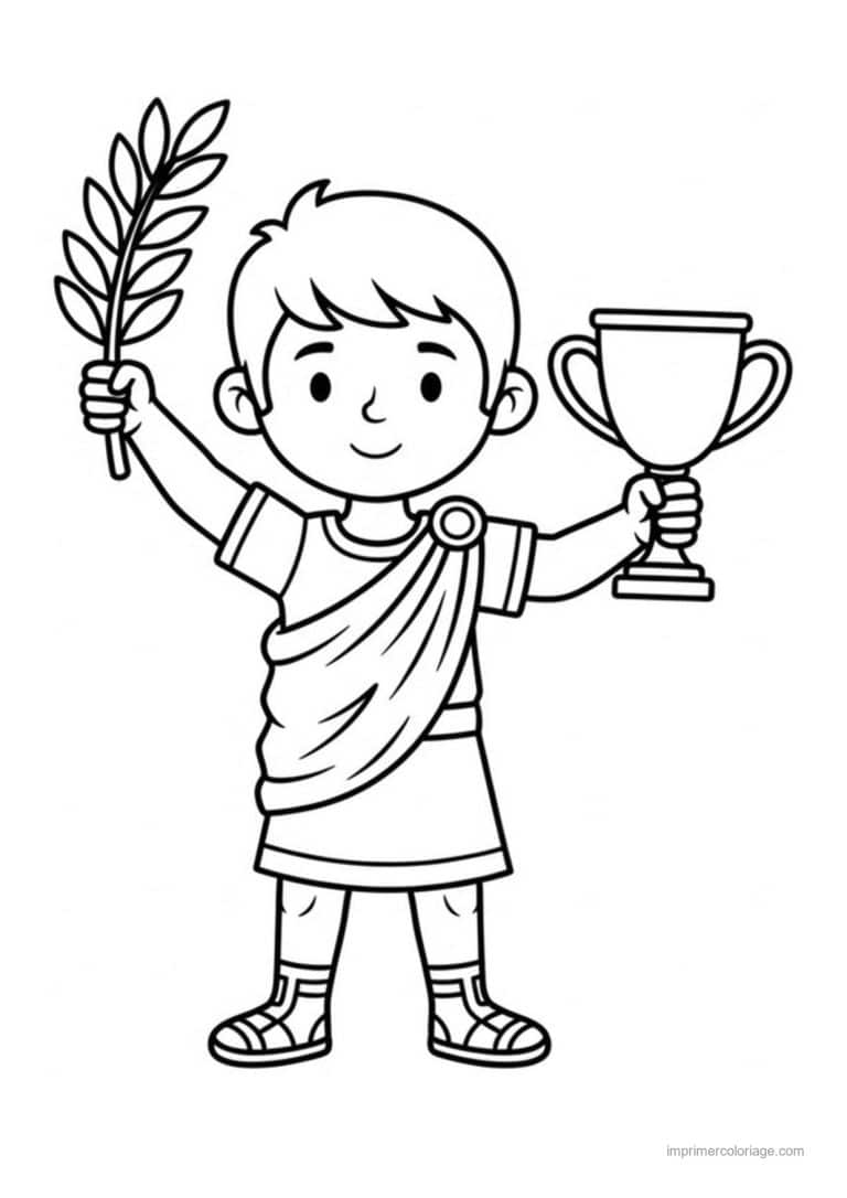 coloriage enfant romain coupe - dessin gratuit &agrave; imprimer