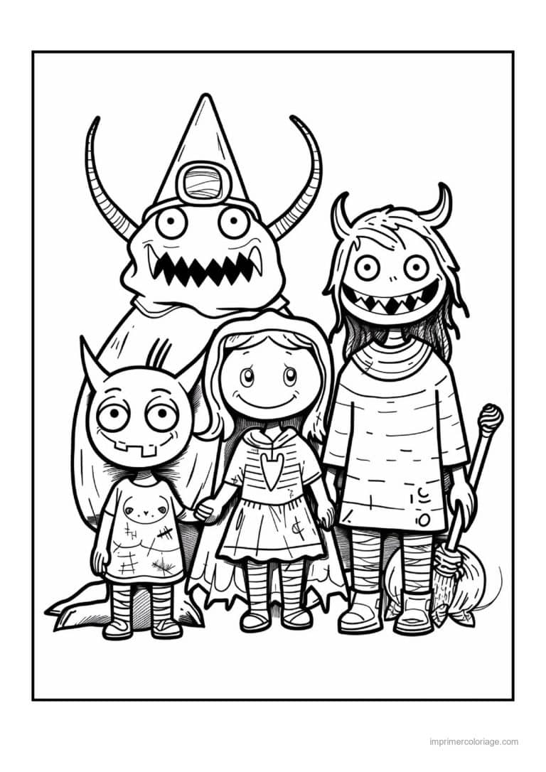 coloriage enfants deguises 47 - dessin gratuit &agrave; imprimer