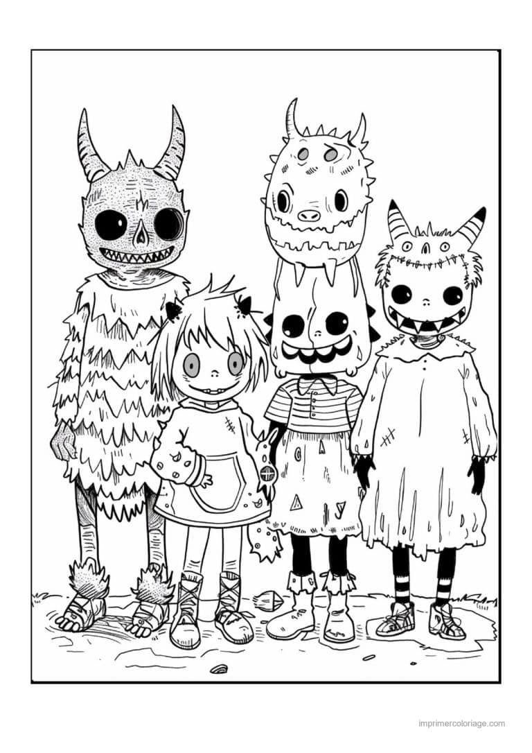 coloriage enfants deguises 50 - dessin gratuit &agrave; imprimer