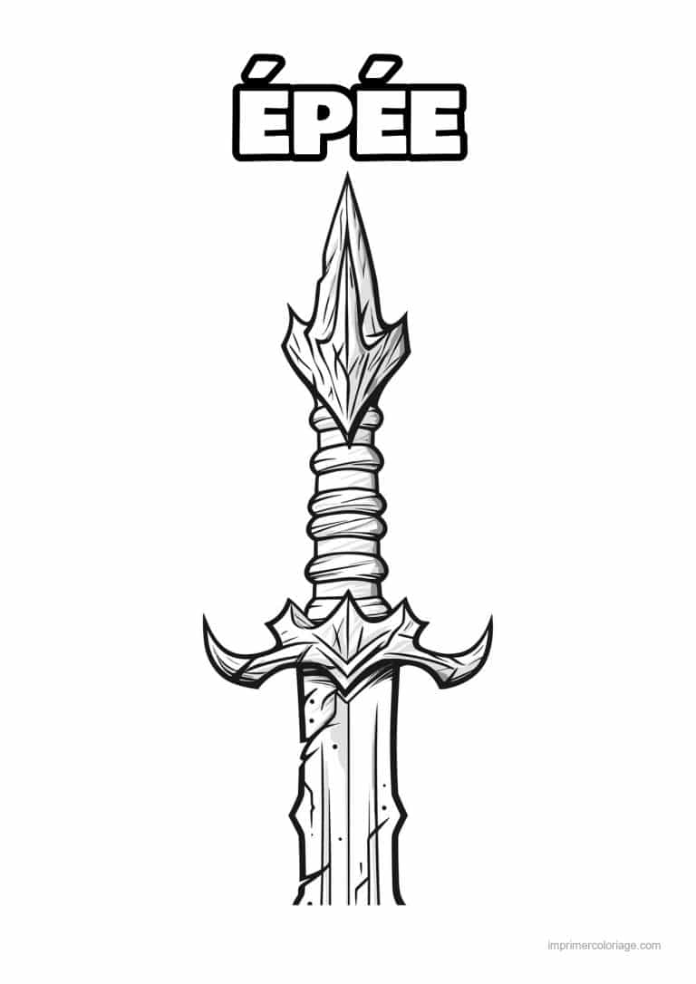 coloriage epee 02 - dessin gratuit &agrave; imprimer