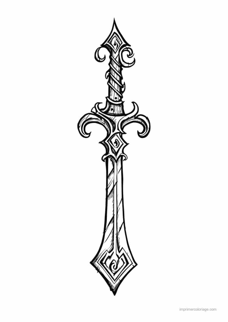 coloriage epee 03 - dessin gratuit &agrave; imprimer