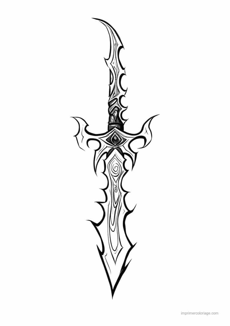 coloriage epee 04 - dessin gratuit &agrave; imprimer