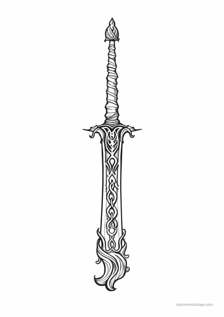 coloriage epee 05 - dessin gratuit &agrave; imprimer
