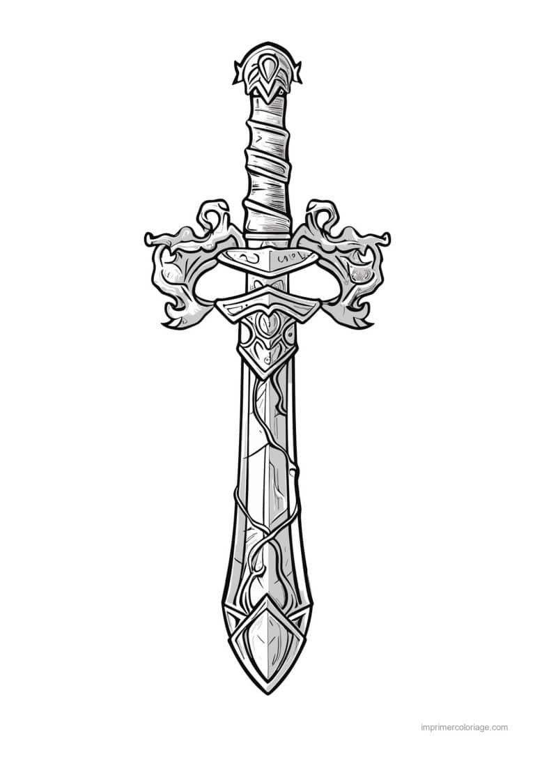coloriage epee 06 - dessin gratuit &agrave; imprimer