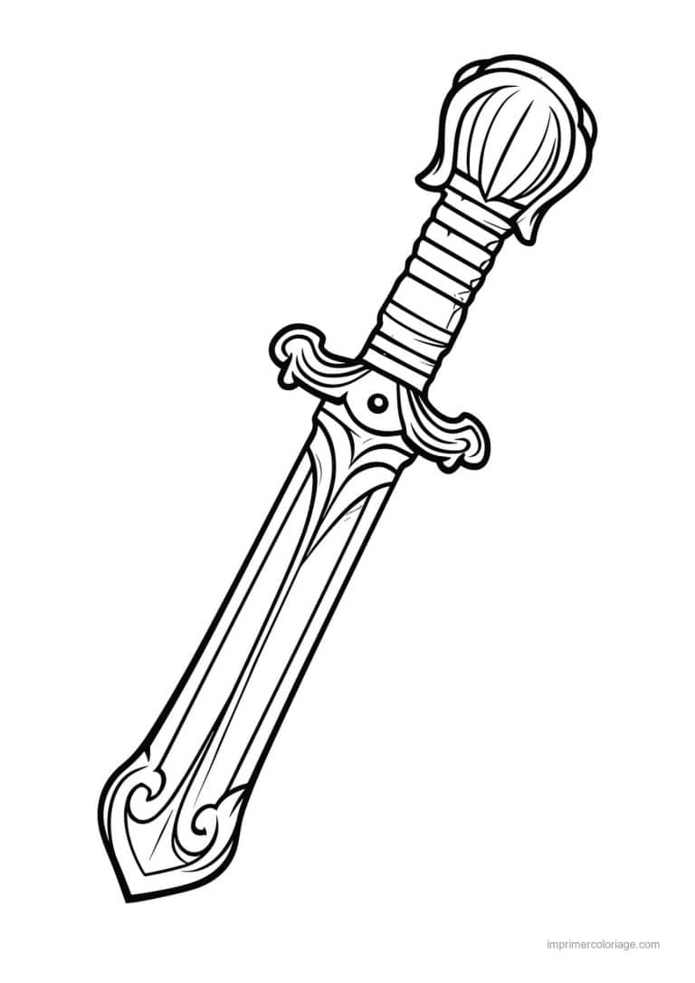coloriage epee 07 - dessin gratuit &agrave; imprimer