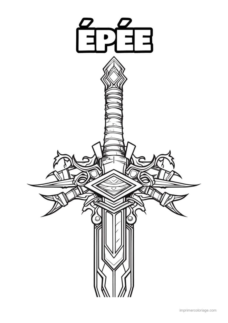 coloriage epee fleurie 20 - dessin gratuit &agrave; imprimer