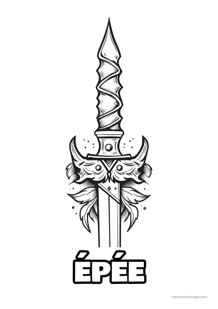 coloriage epee fleurie 35 - dessin gratuit &agrave; imprimer
