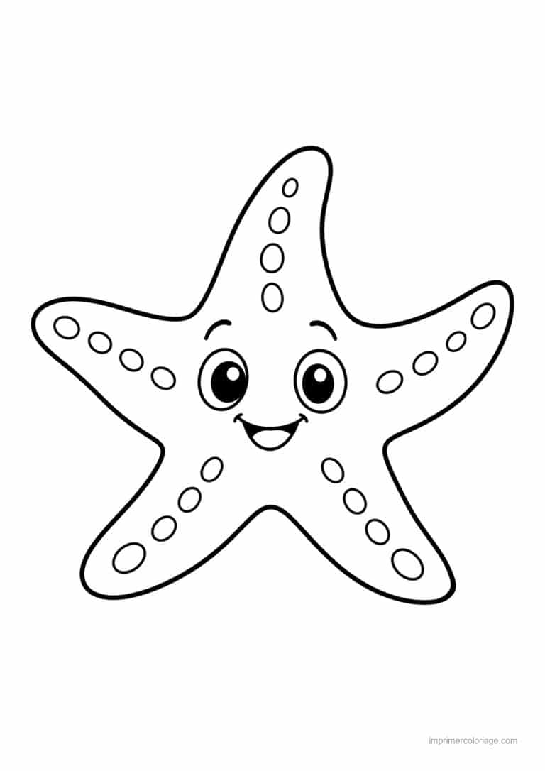 coloriage etoile de mer simple etoile mer salue - dessin gratuit &agrave; imprimer
