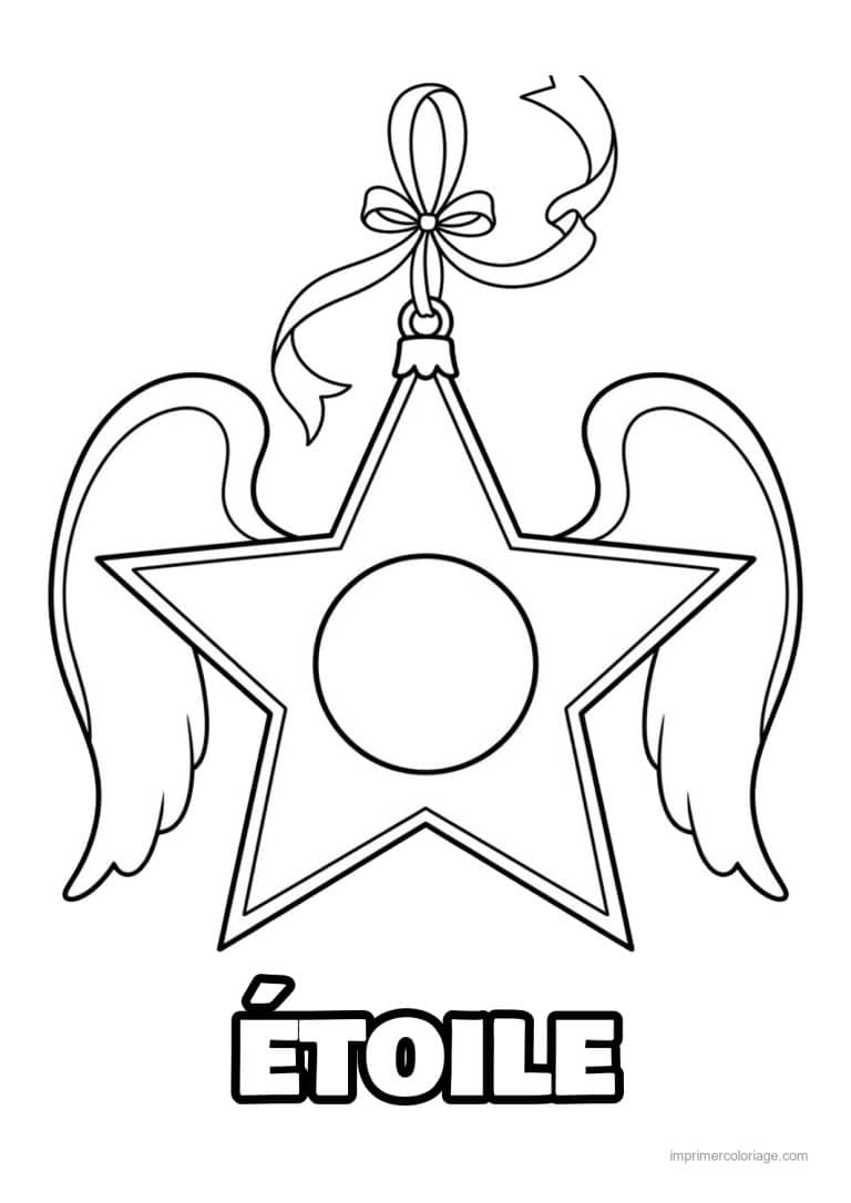 coloriage etoile etoile ailes ange noeud - dessin gratuit &agrave; imprimer