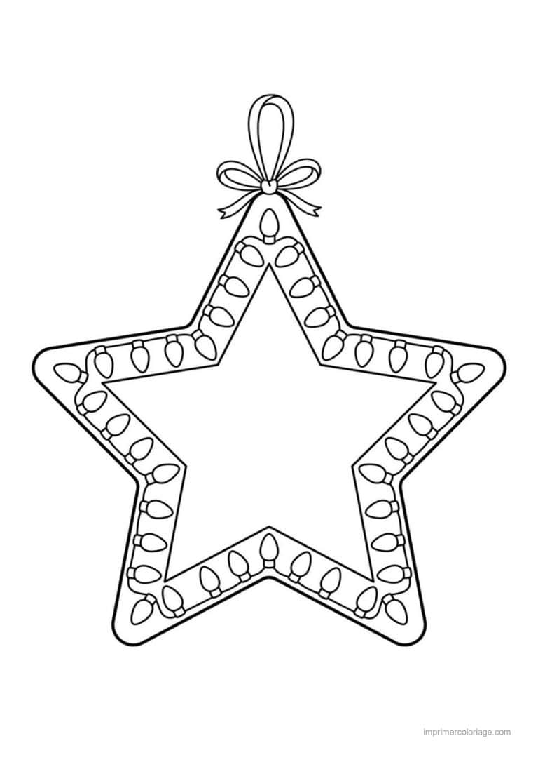 coloriage etoile etoile creuse guirlande lumineuse - dessin gratuit &agrave; imprimer