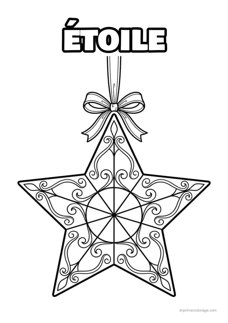 coloriage etoile etoile ornee arabesques noeud - dessin gratuit &agrave; imprimer