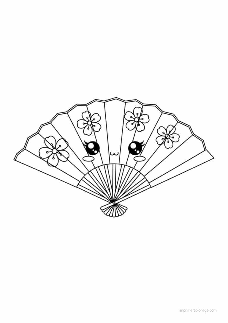 coloriage eventail chinois - dessin gratuit &agrave; imprimer
