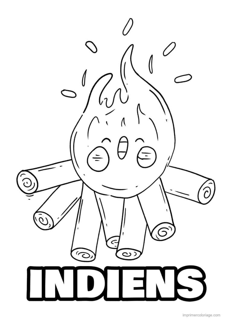 coloriage feu de camp - dessin gratuit &agrave; imprimer