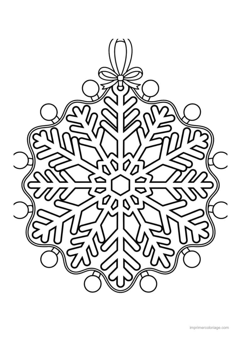 coloriage flocon flocon cadre ornement - dessin gratuit &agrave; imprimer