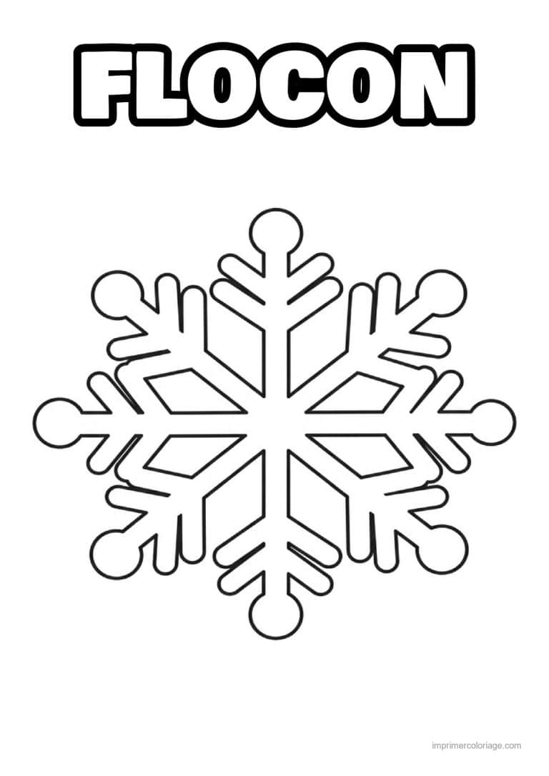 coloriage flocon flocon neige bouts arrondis - dessin gratuit &agrave; imprimer