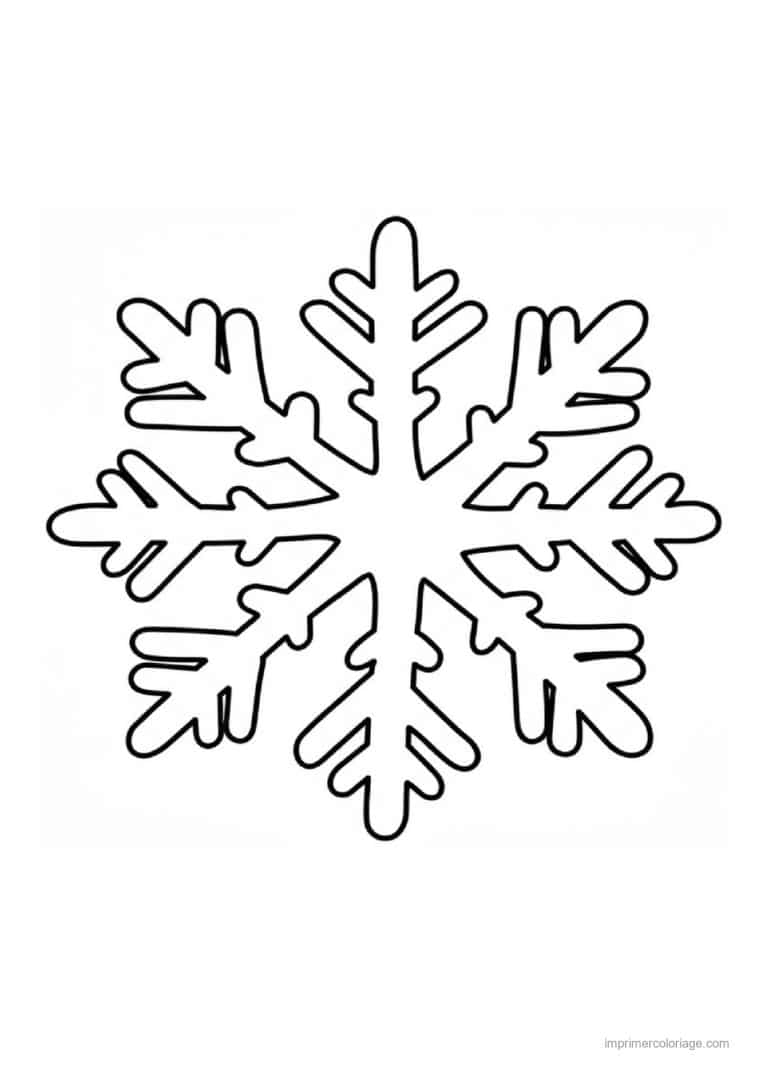coloriage flocon flocon neige dense ramifie - dessin gratuit &agrave; imprimer