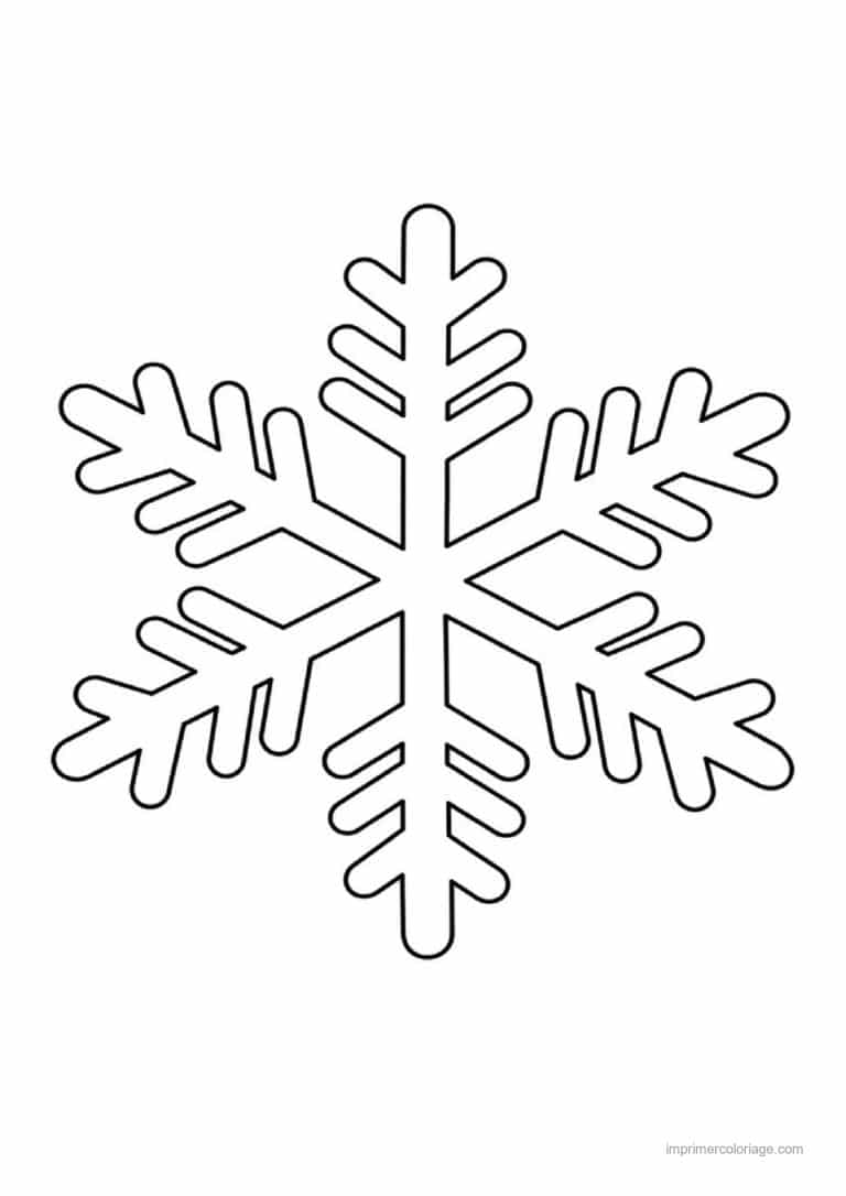 coloriage flocon flocon neige seul ramifie 2 - dessin gratuit &agrave; imprimer