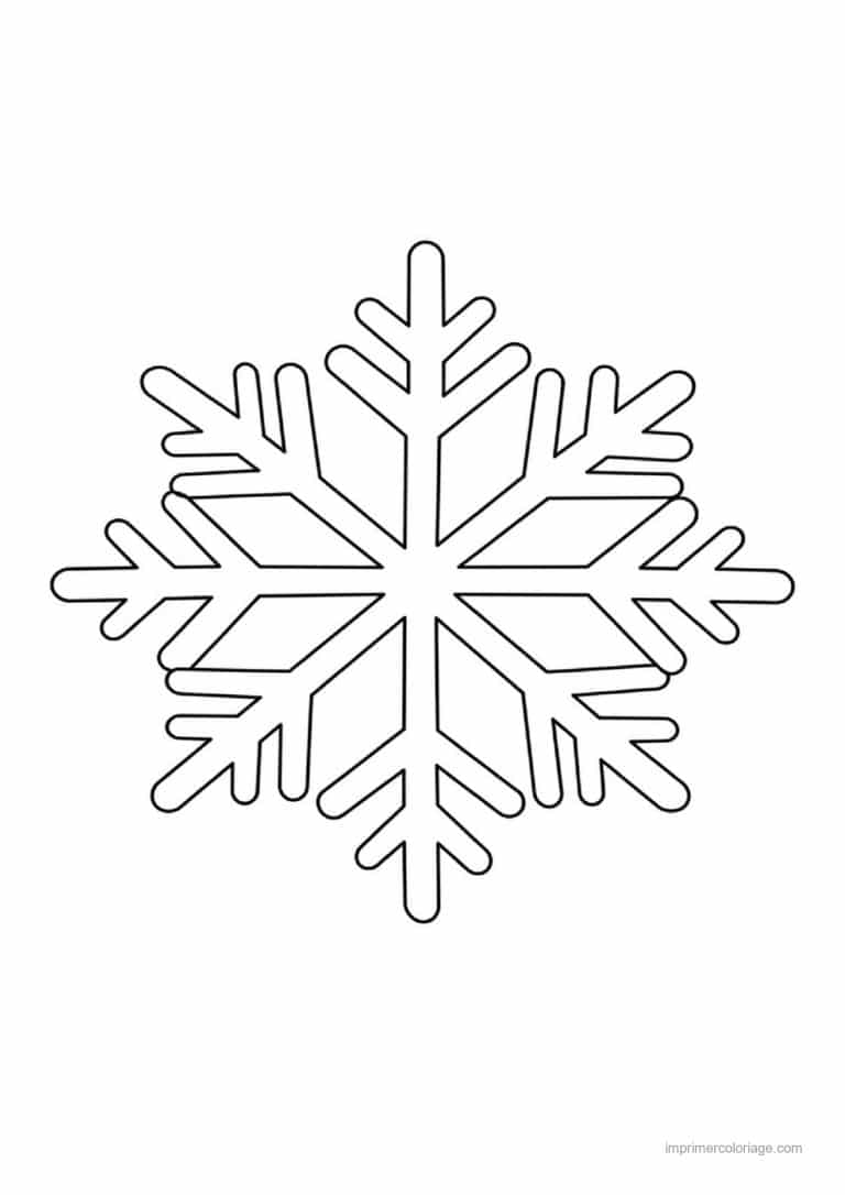 coloriage flocon flocon neige seul ramifie 3 - dessin gratuit &agrave; imprimer