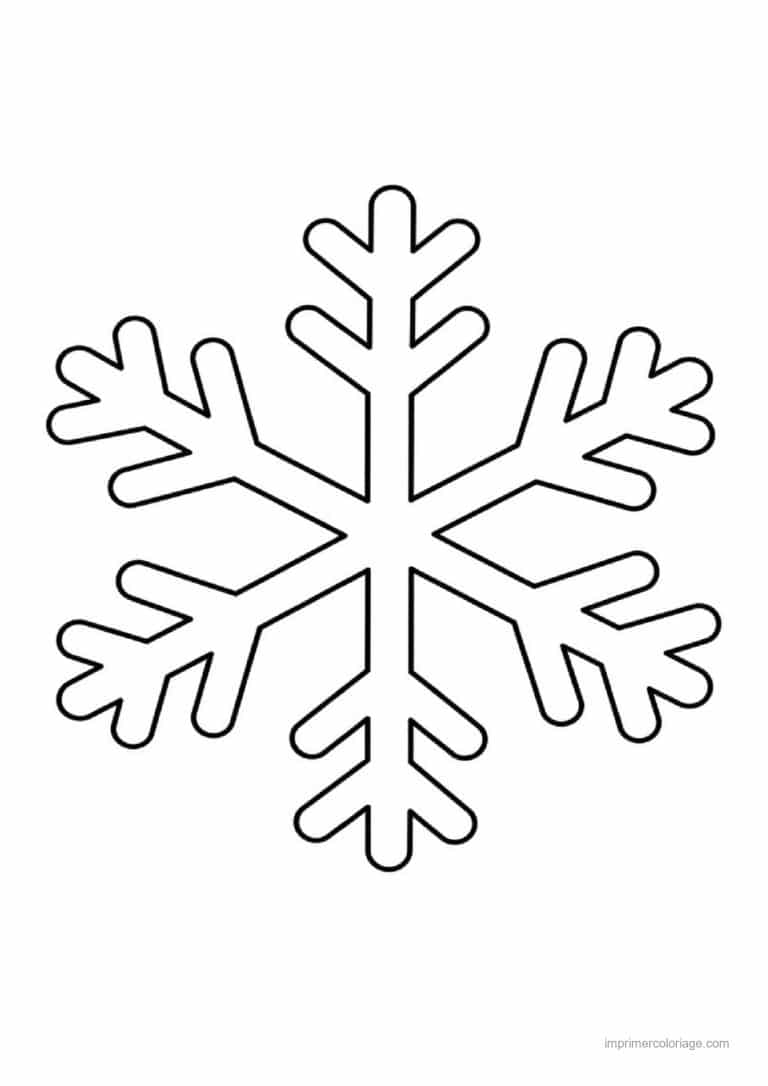 coloriage flocon flocon neige seul ramifie 4 - dessin gratuit &agrave; imprimer