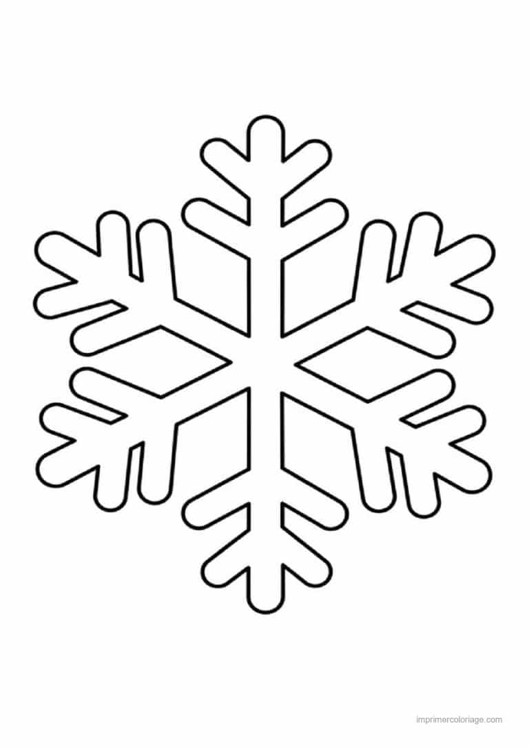 coloriage flocon flocon neige seul ramifie - dessin gratuit &agrave; imprimer