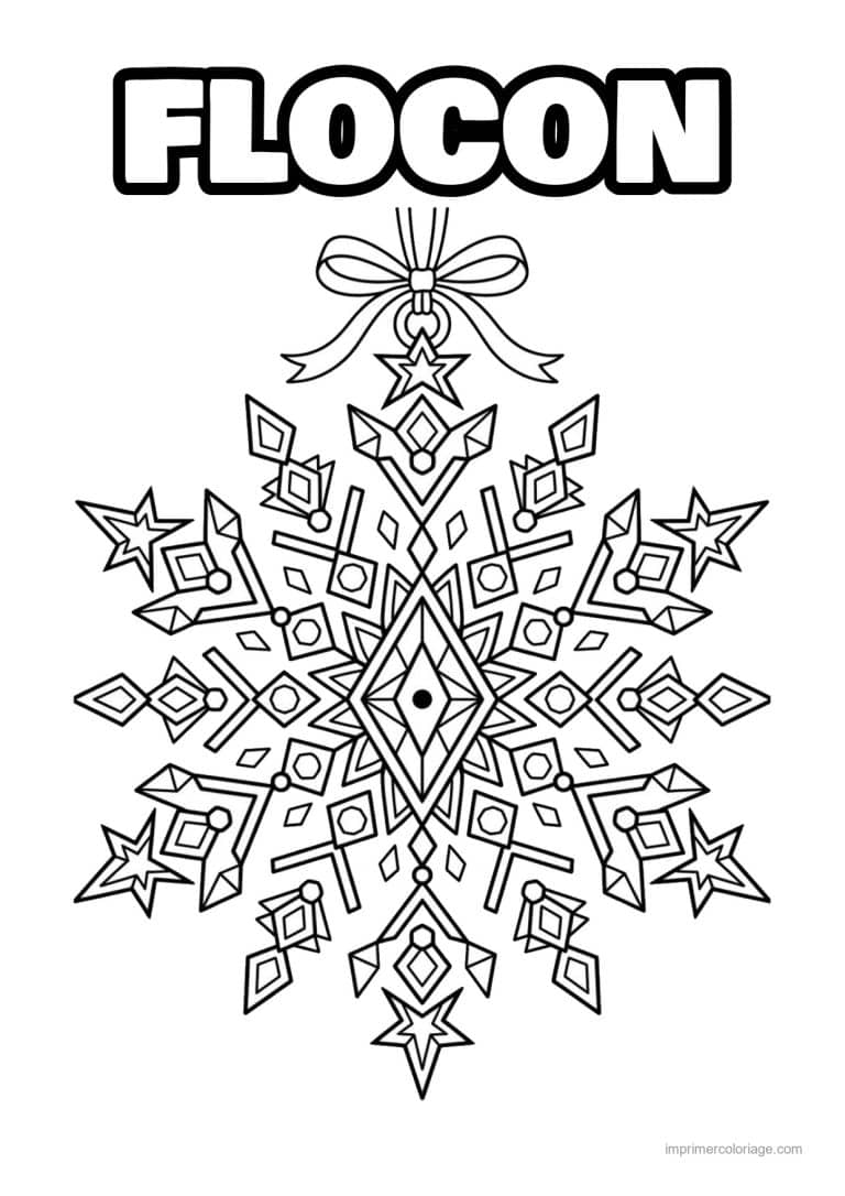 coloriage flocon flocon ornement etoiles losanges - dessin gratuit &agrave; imprimer