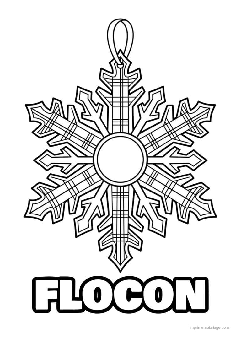 coloriage flocon flocon ornement motif ecossais - dessin gratuit &agrave; imprimer