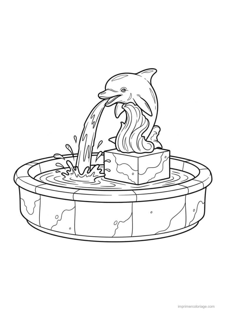 coloriage fontaine romaine - dessin gratuit &agrave; imprimer