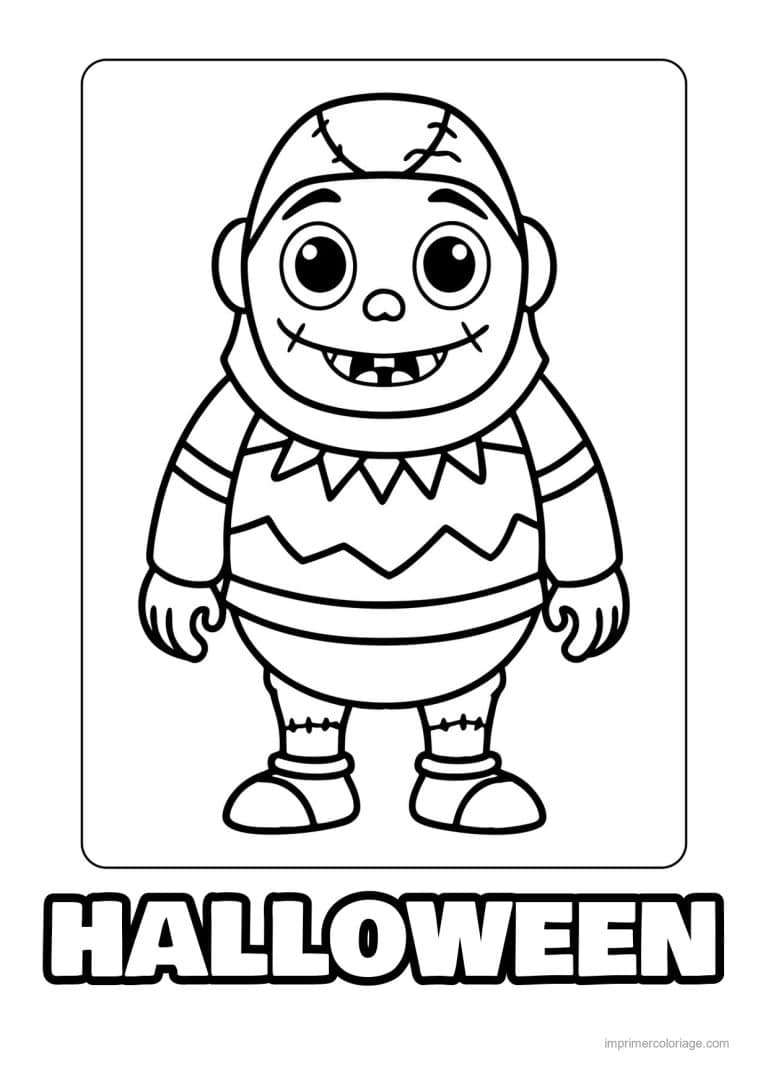 coloriage frankenstein enfant deguise en frankenstein - dessin gratuit &agrave; imprimer