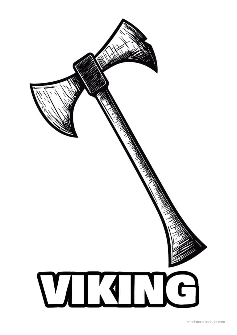 coloriage hache viking 02 - dessin gratuit &agrave; imprimer