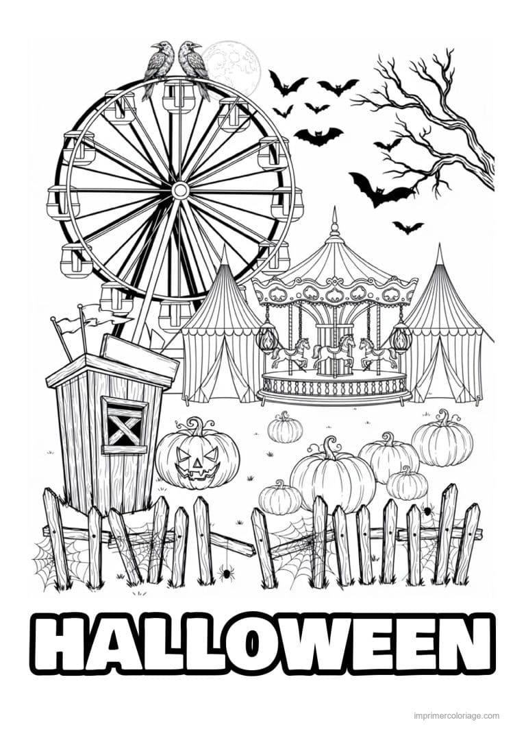 coloriage halloween adulte - dessin gratuit &agrave; imprimer