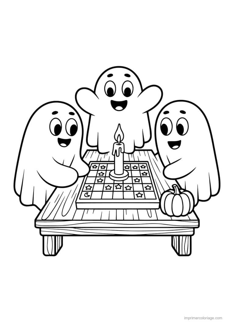 coloriage halloween cozy fantomes jeu de societe - dessin gratuit &agrave; imprimer