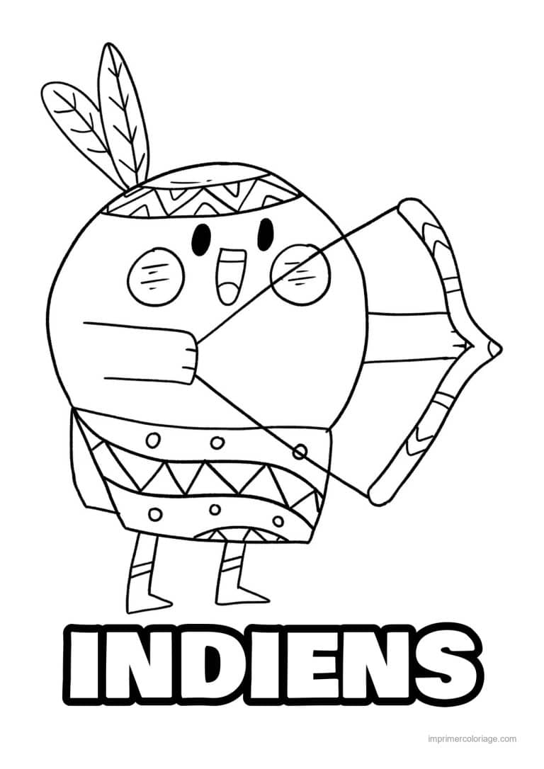 coloriage indien arc - dessin gratuit &agrave; imprimer