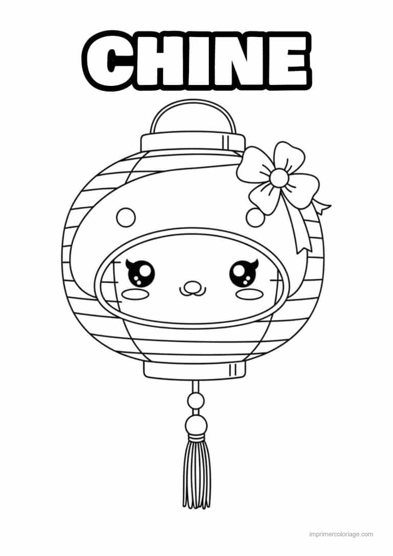 coloriage lanterne chinoise - dessin gratuit &agrave; imprimer