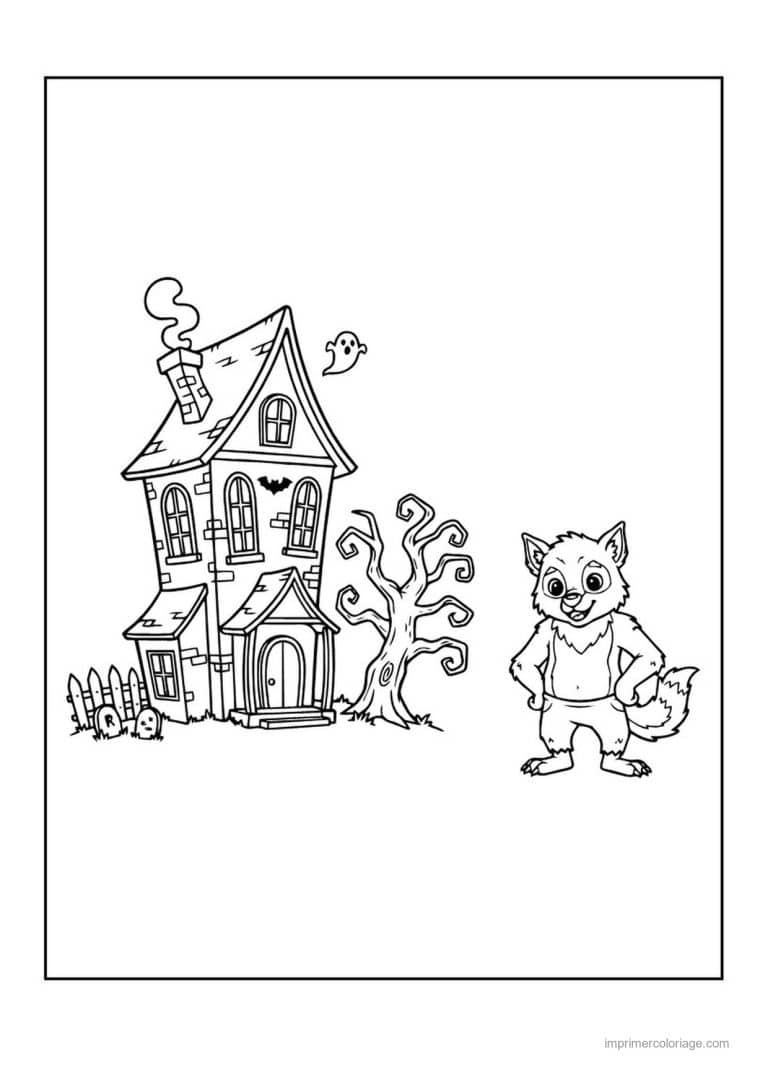 coloriage loup garou 06 - dessin gratuit &agrave; imprimer