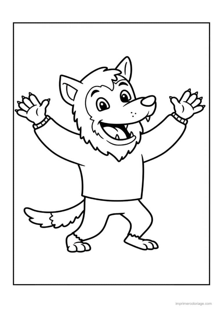 coloriage loup garou 07 - dessin gratuit &agrave; imprimer