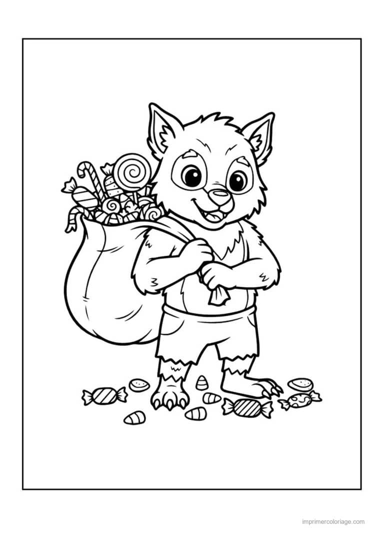 coloriage loup garou 09 - dessin gratuit &agrave; imprimer