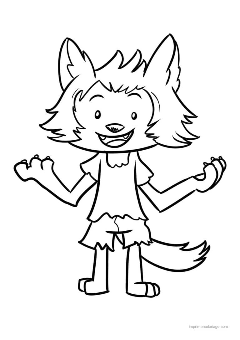 coloriage loup garou 10 - dessin gratuit &agrave; imprimer
