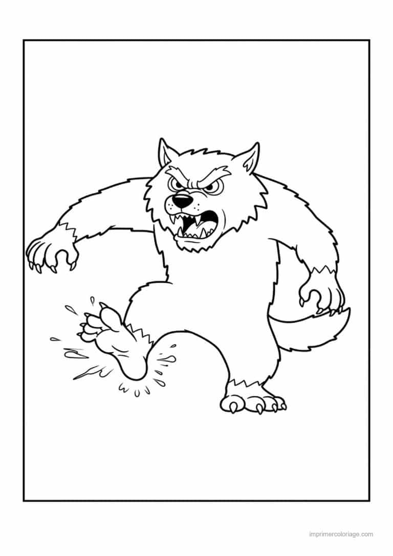 coloriage loup garou 11 - dessin gratuit &agrave; imprimer