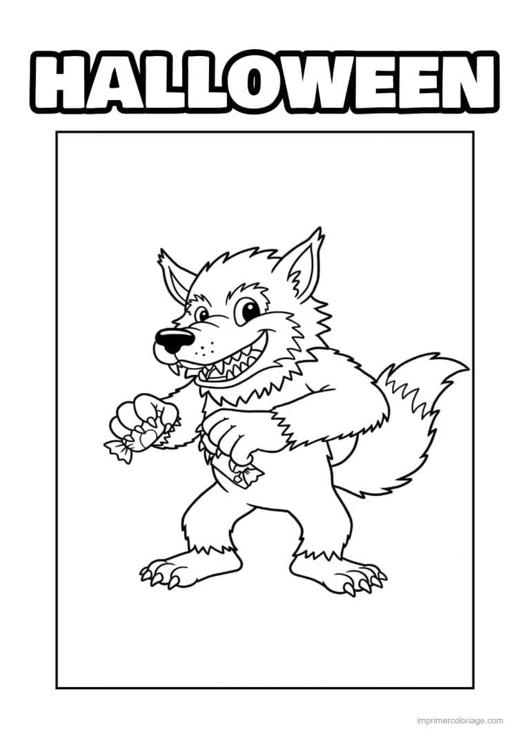 coloriage loup garou 14 - dessin gratuit &agrave; imprimer