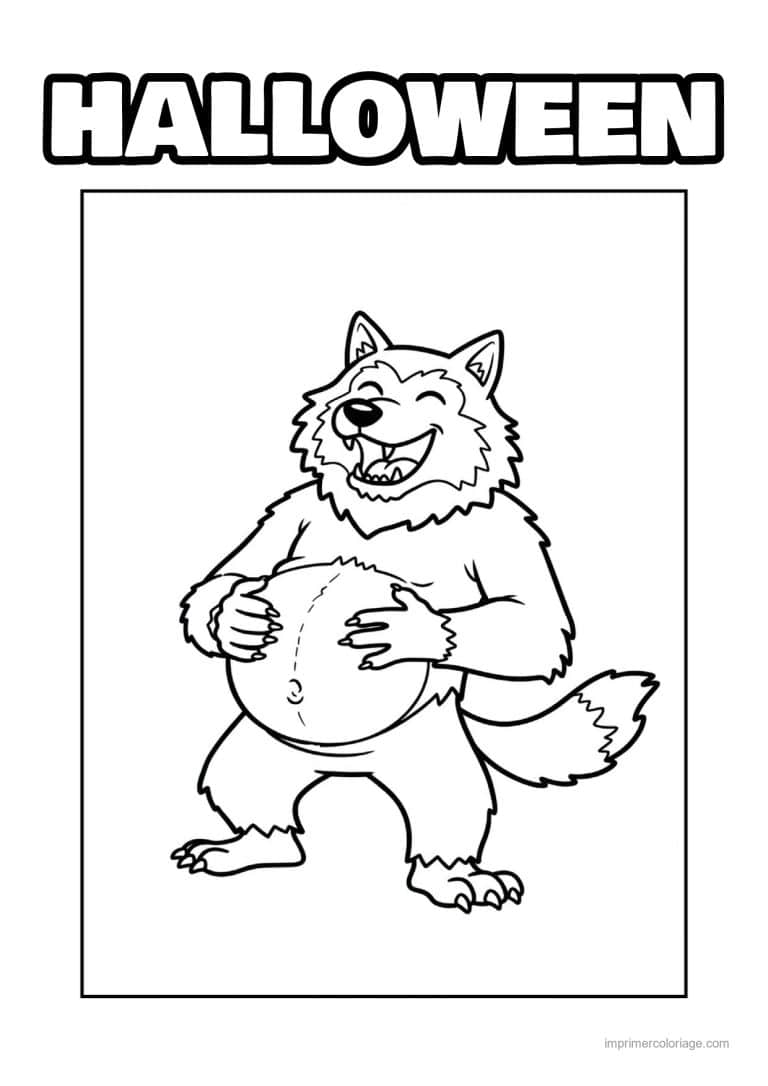 coloriage loup garou 19 - dessin gratuit &agrave; imprimer