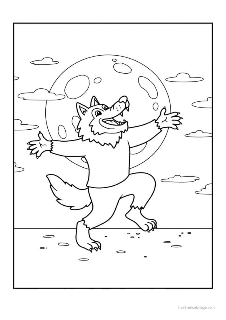 coloriage loup garou 22 - dessin gratuit &agrave; imprimer