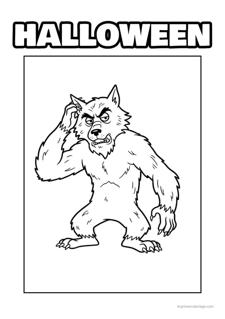 coloriage loup garou 24 - dessin gratuit &agrave; imprimer