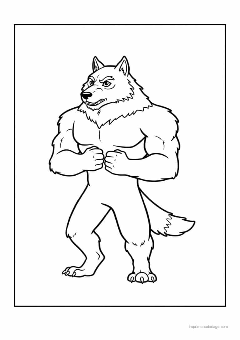 coloriage loup garou 32 - dessin gratuit &agrave; imprimer