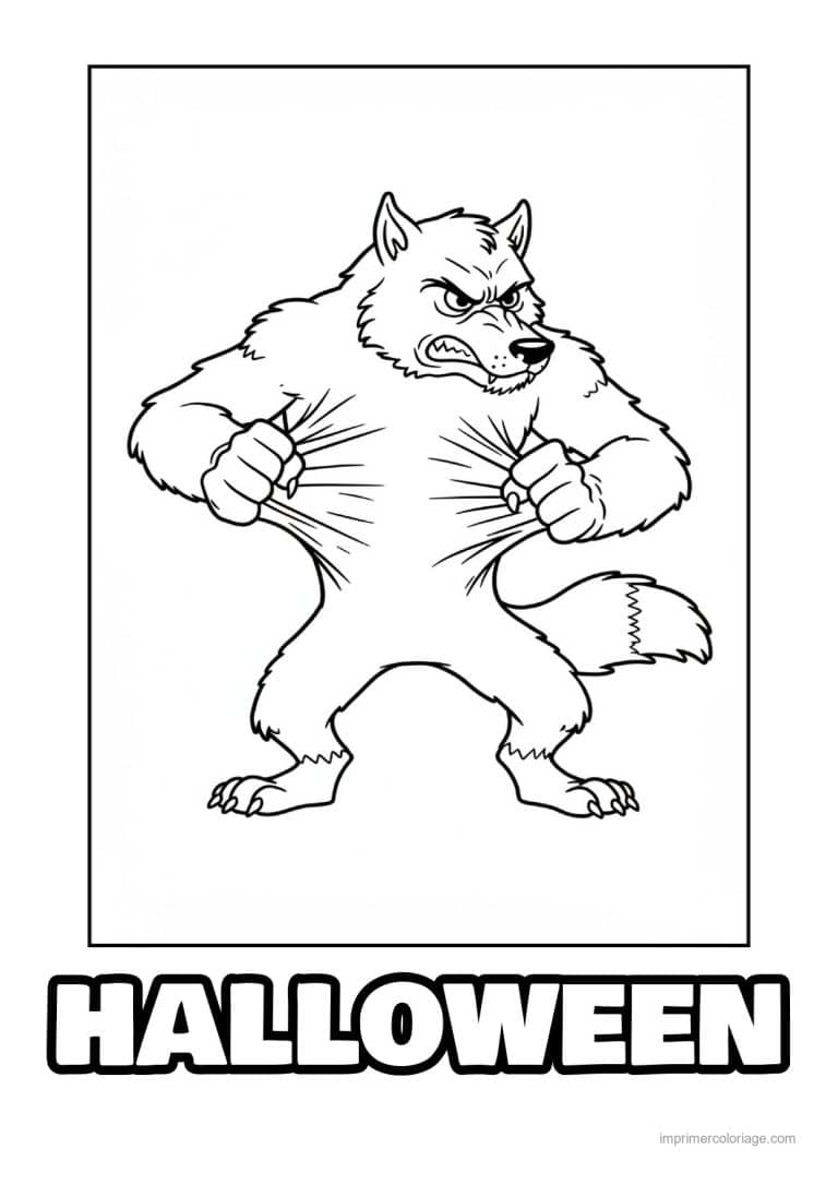 coloriage loup garou 33 - dessin gratuit &agrave; imprimer
